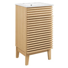 Modway - Render 18" Armoire à coiffeuse de salle de bain - Oak White-Style moderne du milieu du siècle