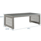 Modway - Aura Rotin Terrasse extérieure Table basse - Gris-Rotin en osier synthétique en PE gris