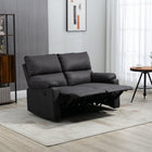 HOMCOM - Canapé inclinable 2 places avec repose-pieds - gris foncé-Repose-pieds intégré permettant d'étendre les jambes et de se détendre plus confortablement 