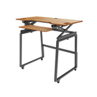 Rocelco - Ensemble de rehausse de bureau de luxe à hauteur ajustable de 46" et support au sol - Teck / Noir-ENSEMBLE DE BUREAU PERMANENT: Comprend le convertisseur de bureau debout de 46 "(DADR-46) et le support de plancher mobile de luxe (DADR-FSM) pour convertir la colonne montante de bureau en un bureau assis-debout entièrement roulant