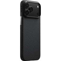 PITAKA - Étui tactile Woven pour iPhone 17 Pro Max - Noir/Gris-Propulsé par notre technologie exclusive PitaTap