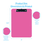 Davis Group - Planchettes à pince transparentes, format lettre, 9 po l x 12 po H – Rose - 6 par paquet-Clip de levier