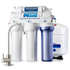 iSpring - Système de filtration d'eau potable par osmose inverse à 5 étapes, certifié NSF RCC7, sous évier, 75 GPD-Élimine efficacement les contaminants: Ce système de filtration par OI d’iSpring produit une eau désaltérante, propre, pure et potable. Il utilise un processus de filtration en 5 étapes qui élimine jusqu’à 99 % de plus de 1 000 contaminants nocifs, notamment les PFAS, le chlore, le fluorure, le plomb (éliminé jusqu’à 98 %), l’arsenic, l’amiante, le calcium, le sodium et plus encore. Le système 