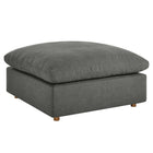 Modway - Commix Duvet Rempli Trop Rempli Ottoman - Gris-Construction en bois massif