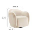 Modway - Compose Performance Velvet Fauteuil pivotant - Alabaste-Ossature en bois