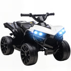 Qaba - VTT pour enfants 4 roues, alimenté par batterie 6V avec musique et phares à DEL - blanc-Moteur puissant de 6V permettant de rouler sur différents terrains, éveillant la curiosité
