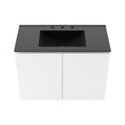 Modway - Bryn Support mural de 36" Vanette de salle de bain - Blanc Noir-Portes à fermeture douce
