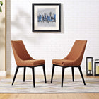 Modway - Viscount Tissu Fauteuil d’appoint de salle à manger Ensemble de 2 - Orange-Pattes à chevilles effilées