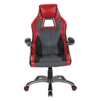 OSP Designs - Chaise de course - gris anthracite avec garniture rouge-Basculement blocable et à tension réglable