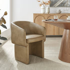 Modway - Verity Barrel Back Cuir végane Chaise à manger - Toast-Accoudoirs inclinés
