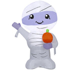 GEMMY - Momie gonflable mignonne pour Halloween - 107 cm-S'illumine grâce à une lumière LED brillante et économe en énergie