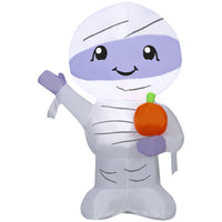 GEMMY - Momie gonflable mignonne pour Halloween - 107 cm-S'illumine grâce à une lumière LED brillante et économe en énergie