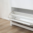 HOMCOM - Armoire à chaussures de couloir avec 2 tiroirs basculants pour 12 paires - blanc-Couleur : Blanc, Naturel 