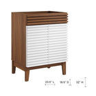 Modway - Render 24" Armoire de toilette de salle de bain (lavabo non inclus) - Noyer blanc-Étagère de rangement réglable