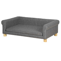 PawHut - Canapé moderne pour animaux, chat ou grand lit moyen avec coussin de siège amovible - gris foncé-Modélisation simple de canapé, style de design moderne, avec la fonction la plus pratique 
