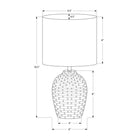 Monarch Specialties - Luminaire - 17 po H Lampe De Table - Céramique Ivoire - Abat-Jour Ivoire / Crème - Contemporain - Moderne-Conçue avec un bouton rotatif on/off convivial pour une ampoule standard jusqu'à 60W (non incluse), cette lampe assure un fonctionnement facile, vous permettant d'éclairer votre espace sans effort