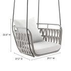 Modway - Kaliah Terrasse extérieure Aluminium Chaise à balançoire in Blanc gris clair-Sangles de ceinture en polyester