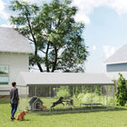 PawHut - Chenil pour chien d’extérieur 19,7 pi x 7,5 pi x 7,9 pi avec toit, loquet sécurisé-Installation par deux personnes en moins de trois heures 
