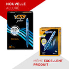 BIC - Stylos Gelocity à encre gel - rétractables - 0,7 mm - bleu - paquet de 24-Le corps translucide tendance vous permet de voir la quantité d’encre restante.