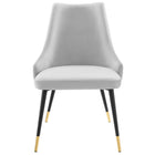 Modway - Adorn Performance Velvet Fauteuil d’appoint de salle à manger Ensemble de 2 - Gris clair-Livré entièrement assemblé