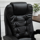 Vinsetto - Chaise de bureau de massage à vibrations 7 points avec roulettes pivotantes - noir-Le revêtement en similicuir luxueux ajoute une touche d’élégance et assure un entretien facile