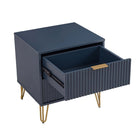 Manhattan Comfort - Table de nuit moderne DUMBO 51 cm à 2 tiroirs - Bleu Minuit-Parfait pour le rangement de chevet, les lampes ou les objets de décoration