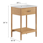Modway - Zaire 24" Vanette de salle de bain - Blanc naturel-Tiroir fixe