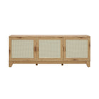 Manhattan Comfort - Meuble TV Sheridan 62,99 po style Mid-Century Modern - Nature-Meuble TV autoportant moderne en rotin pour salon