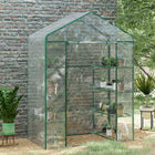 Outsunny - Serre mini à 3 niveaux avec 4 étagères - porte à enrouler et housse résistante aux intempéries - vert-Étagères pour accueillir vos pots de plantes  
