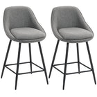 HOMCOM - Tabourets de bar pivotants hauteur comptoir 26 po - gris foncé - paquet de 2-Un ensemble de deux tabourets de bar modernes crée un look coordonné 
