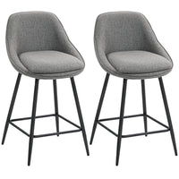 HOMCOM - Tabourets de bar pivotants hauteur comptoir 26 po - gris foncé - paquet de 2-Un ensemble de deux tabourets de bar modernes crée un look coordonné 
