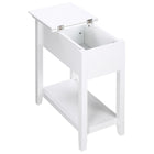 HOMCOM - Table d’appoint à dessus rabattable - blanc-Le design moderne et élégant permet à la petite table d’appoint de s’adapter à tout décor 