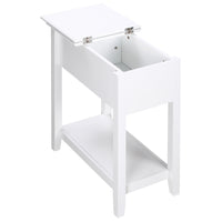 HOMCOM - Table d’appoint à dessus rabattable - blanc-Le design moderne et élégant permet à la petite table d’appoint de s’adapter à tout décor 