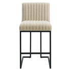 Modway - Indulge Chenal Touffé Tissu Tabourets de comptoir - Beige - Ensemble de 2-8