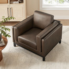 Modway - Roscoe Cuir végane Fauteuil - Espresso-Bobine enchevuchée + Ressorts sinueux