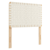 Modway - Sparta Tissage Cuir végane Tête de lit jumelée, Beige naturel-Tête de lit taille jumelle seulement