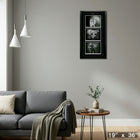 RUSH Triple Black & White Photo Collage Vertical - Impression encadree - 19" x 36"-Prêt à accrocher - livré entièrement assemblé
