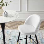 Modway - Cordial Performance Velvet Tabourets de comptoir - Blanc - Ensemble de 2-Jambes en métal noir mat