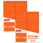 JAM Paper Étiquettes adresse pour le courrier, 4 x 3 1/3 po, orange cosmique Astrobright, 240/pqt-9,6 onces