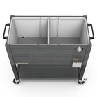 Permasteel - Glacière de patio roulante 80 pintes effet grain de bois avec séparateur - grise-La puissance de refroidissement prolongée garde les boissons fraîches jusqu’à 36 heures.