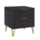 Manhattan Comfort - DUMBO 20,07" Table de nuit moderne à 2 tiroirs - Noir - Lot de 2-17,73 po L x 20,07 po l x 21,65 po H