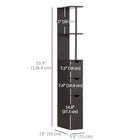 HOMCOM - Armoire de salle de bain étroite avec tiroir et étagères ouvertes - brun-Idéal pour ranger les serviettes, les articles de toilette et autres accessoires de salle de bain   