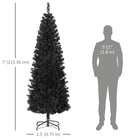 HOMCOM - Sapin de Noël artificiel de 7 pi avec ouverture automatique - Noir-Convient aux salles, aux écoles et à la maison 
