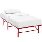 Modway - Horizon Acier inoxydable Cadre de lit simple, Rouge-Cadre de lit à plateforme moderne