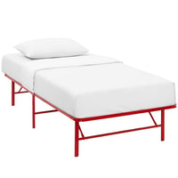 Modway - Horizon Acier inoxydable Cadre de lit simple, Rouge-Cadre de lit à plateforme moderne