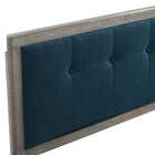 Modway - Draper Touffe Tissu et bois Tête de lit Queen, Gris azur-Rembourrage en mousse dense