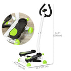 Soozier - Appareil de stepper avec guidon, blanc et vert-Système de résistance à tige à pression d'huile réglable pour un mouvement fluide