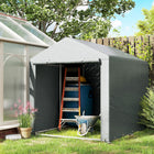 Outsunny abri portable 5,2 pi x 7,2 pi - gris clair-Grande porte zippée pour un accès facile  
