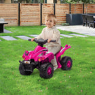 Qaba - Quad ATV 6V pour enfants avec musique, marche avant - rose-Convient aux surfaces en asphalte, brique et ciment 