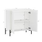Manhattan Comfort - Ensemble de 2 meubles modernes Abbey : armoire d’appoint et bibliothèque - blanc-Des bords arrondis en bois lisse ajoutent une touche moderne et améliorent la sécurité
